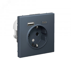 ARTGALLERY розетка 16А с 2 USB A+C, 5В/2,4А/3,0А, 2х5В/1,5А, механизм, грифель GAL000732