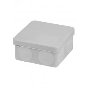 Распаячная коробка двухкомпонентная ОП 80х80х40 мм IP66 8 вх. серая инд. штрихкод TDM SQ1401-2512