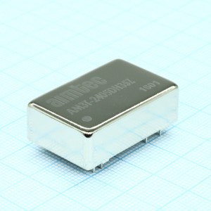 AM3T-2405DH35Z, DC/DC, 3Вт, вход 18…36В, выход ±5В/±0.3А, изоляция 3500В DC, КПД 78%, максимальная емкостная нагрузка не более ±220мкФ, DIP24, 31.75x20.32x10.16мм, -40…85°C, металл