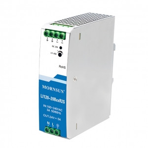 LI120-20B12R2S, Преобразователь AC/DC 120 Вт, выход 12 В/10 А, вход 90-264 VAC, DIN-корпус на DIN-рейку