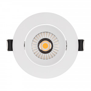 Светильник MS-ATOLL-BUILT-TURN-R94-10W Warm3000 (WH, 60 deg, 230V) 044603, Встраиваемый поворотный светильник даунлайт. Мощность 10 Вт, св. поток 750 лм, 75 лм/Вт, теплый 3000 K, CRI>90, угол 60°, напряжение питания 230 В. Белый круглый корпус из алюминия, экран PMMA, степень защиты IP54. Размер: диаметр 94 мм, высота 80 мм. Мон