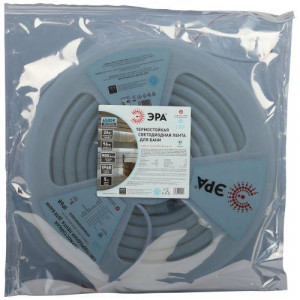 Лента светодиодная LS2835-9.6-120-24-6500K-IP68-5м 24В термостойкая для бани холод. бел. (в комплекте: 2 заглушки; 10 крепежей)(уп.5м) Эра Б0062329