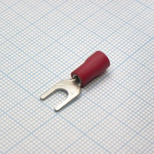 SV1.25-4M  Red, наконечник кабельный вилочный с изоляцией d=4.3мм, сеч. пров.0.5-1.5мм2