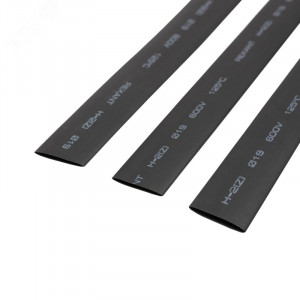 Трубка термоусадочная ТУТ нг 19,0/9,5 черная, термоусаживаемая трубка в метровой нарезке, не поддерживает горение