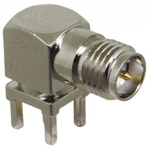 CONREVSMA002, РЧ соединители / Коаксиальные соединители RP-SMA Female Right Angle PCB Mount