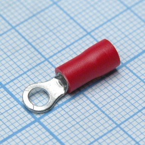 RV1.25-3.7S  Red, наконечник кабельный кольцевой с изоляцией d=3.7мм, сеч. пров.0.5-1.5мм2