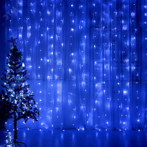 Гирлянда занавес LED синий 2х2м IP44 32335