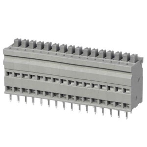 TBL009V-254-16GY-2GY, Фиксированные клеммные колодки Terminal block, screwless, 2.54, Vertical, 16, Gray w Gray Button