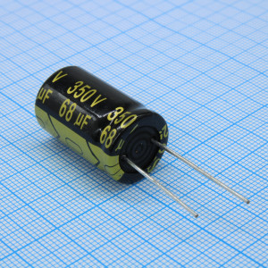 TS13DH2V680MSB0C0R, Конденсатор алюминиевый электролитический 68мкФ 350В 20% (16 X 25мм) радиальные выводы 7.5мм 1530мА 10000час 105°С Россыпь