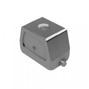 Крышка разъема BAS GOM GI16 M25 B1, Крышка разъема на кабель, типоразмер 16B, защита от коррозии, без уплотнителя, 1 отверстие с резьбой для кабельных вводов M25x1,5, с верхним расположением, без защелки (упоры под одну защелку), материал корпуса: алюминиевый сплав