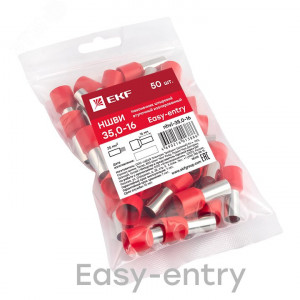 Наконечник штыревой втулочный изолированный НШвИ 35,0-16 (50шт.) PROxima nhvi-35.0-16