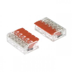 PCT-415 ORANGE, Клемма зажимная соединительная безвинтовая 5 проводов сечение 0.5-2.5 кв.мм