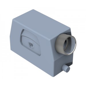 Крышка разъема BAS GOT GG 16 M25 A2, Крышка разъема на кабель, типоразмер 16B, без уплотнителя, 1 отверстие с резьбой для кабельных вводов M25x1,5, с резьбовым удлинителем, с боковым расположением, без защелки (упоры под одну защелку), материал корпуса: алюминиевый сплав