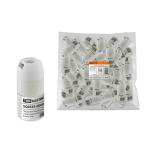 Патрон Е14 подвесной, термостойкий пластик, белый, SQ0335-0009