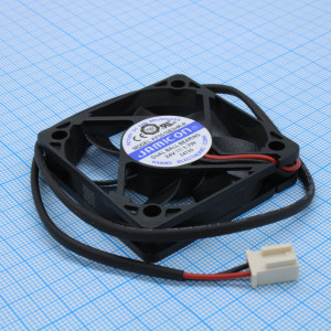 KF0510B2HR-R, Вентилятор 24В DC, 50х50х10мм, подшипник качения, тип вывода - провод с разъемом