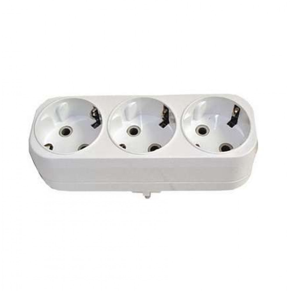 Изображение товара Разветвитель 3-м с заземл. 16А плоский А303