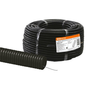 Труба гофрированная ПНД d 16 с зондом (100 м) легкая черная SQ0413-0001