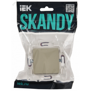 SKANDY Выключатель 1-клавишный проходной 10А SK-V02B бежевый IEK SK-V12-0-10-K10