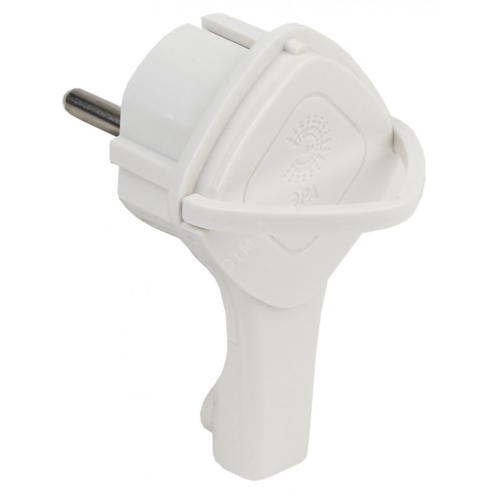 Изображение товара Вилка V5(U) ультраплоская с заземлением 16А белая ЭРА Б0026331