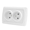 Розетка 2-м СП Маргарита 16А IP20 без заземл. бел. М0102