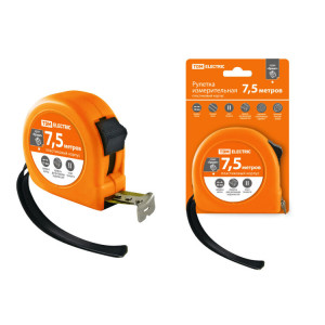 Рулетка, длина 7.5 м, стальная лента, ширина 25 мм, пластиковый корпус, "Гранит" SQ1018-0103