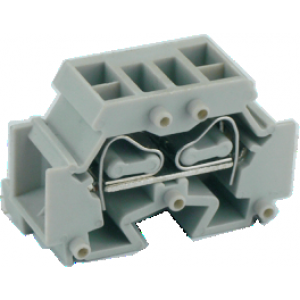 Проходная клемма (MINI) UJ2-2.5/2X2, Проходная клемма, MINI, боковой подвод кабеля, 4 точки подключения, тип фиксации провода: пружинный, номинальное сечение: 2,5 мм кв., 24A, 500V, ширина: 10 мм, цвет: серый, тип монтажа: в зависимости от торцевой крышки