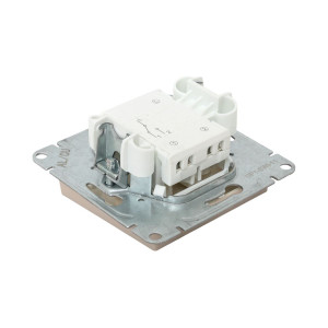 Механизм выключателя, одноклавишный, проходной, кремовый Эпика EKF UP1-SWI-11