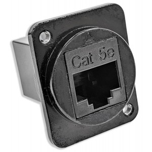 EHRJ45D5EBM3, Модульные соединители / соединители Ethernet RJ45 CAT5E Diecast Hsg M3 Tapped Black