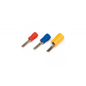 Наконечник плоско-штыревой, НпИш 1.5-10, 100675, Кабельный наконечник, плоский штыревой, медь, НпИш 1.5-10 (сечение проводника 0,5 - 1,5 мм кв., длина штыря 10 мм), изолированный, цвет: красный, в упаковке 50 штук