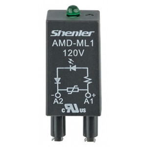 Модуль AMD-ML1 120V, Модуль для реле, 120VAC/DC, зеленый светодиод, варистор, цвет: черный, для колодок: SRU, SKF14, SKC, SKB, STB, SRC*-E, SRB, GZT, GZM, GZS, GZMB, ES32