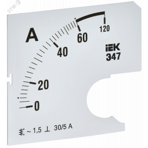 Шкала смен. для амперметра Э47 60/5А-1,5 72х72мм IPA10D-SC-0060