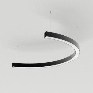 Светильник SP-LINE-HANG-ARC-C3535-D800-34W Day4000 (BLACK, 230V) 034015(1), Светильник полукруг из профиля SL-ARC-3535-D800-A90 BLACK, свечение вниз, цвет Дневной 4000 K.