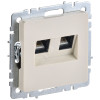 Розетка компьютерная двойная СП RJ45 кат.5E BRITE РК10-2-БрКр беж. BR-K20-1-K10