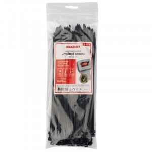 Хомут кабельный 4.8х250 тройной замок нейл. черн. (уп.100шт) 67-0251-5