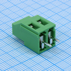 DG130-5.08-02P-14-00A(H), Винтовой клеммный блок c рельефной обоймой, 2 контакта. Серия DG130-5.08
