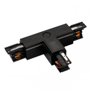 Коннектор тройной LGD-4TR-CON-INT-R2-BK (C) 026150, T-образный коннектор для треков 4TR. Цвет черный.  Аналог XTS-37 Global Track Pro.  Направление соединений внутри/справа. 166х99х33 мм с контактами, 99х66х33 мм без контактов. При использовании с треками и аксессуарами другой серии возможно отличие по цве