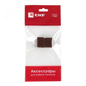 Соединитель (15х10) (4 шт) темное дерево EKF-Plast