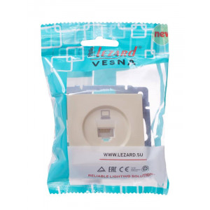 Розетка компьютерная 1-м СП Vesna механизм крем. 742-0388-139