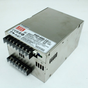 PSP-600-12, AC-DC, 600Вт, вход 90…264V AC, 47…63Гц /120…370В DC, выход 12В/0…50A, рег. вых=±10%Uном, изоляция 3000В AC, в кожухе 170х120х93мм, -20…+60°С