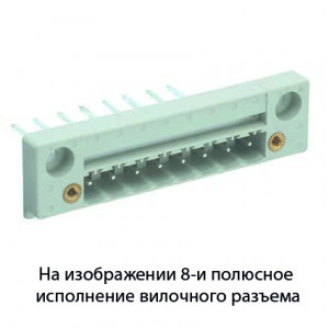 Вилка Wiecon 8213 S / 3 DFWW M, Вилочный разъем, горизонтальный, в панель, шаг: 5.08 мм, 3 полюса, фиксация на плате пайкой, исполнение: с маркировкой, с монтажными фланцами 400V, 6,5А, цвет: серый