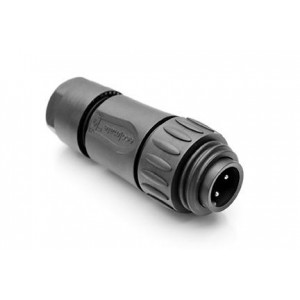 C016 20H003 200 12, Стандартный цилиндрический соединитель 3+PE MALE STRT BLK SCREW GLD CONTACT