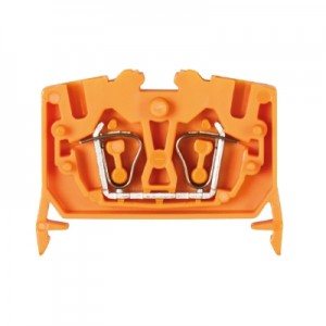 Проходная клемма (MINI) WKF 2,5/M/35 OR, Проходная клемма, MINI, верхний подвод кабеля, 2 точки подключения, тип фиксации провода: пружинный, номинальное сечение: 2,5 мм кв., 24A, 800V, ширина: 5 мм, цвет: оранжевый, тип монтажа: DIN35