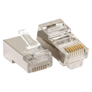 Коннектор RJ-45 TERACOM PRO экранированный 8P8C 30мкд Cat.5E универсальный (упак.20шт) [TRP-PLUG-5EFTP-20]