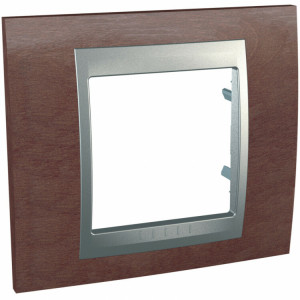 UNICA TOP РАМКА 1-постовая, АЛЮМИНИЙ/ТАБАЧНОЕ ДЕРЕВО C3(5) MGU66.002.0M4