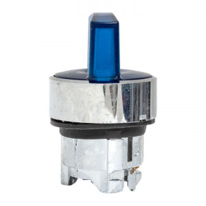 Исполнительный механизм переключателя ХB4 синий на 2 положения возвратный без фиксации, с подсветкой с короткой ручкой IP65 EKF XB4BD2L-B-65