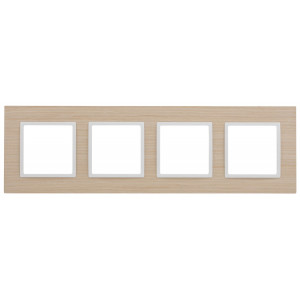 14-5304-01 Рамка на 4 поста, дерево, Elegance, белён.дуб-бел (5/25/1050) Б0049151