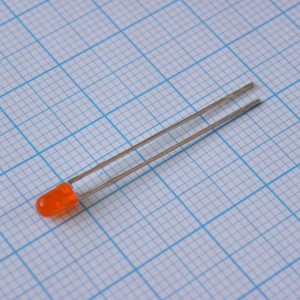 L-7104ND, Светодиод 3мм/оранжевый/602нм/10-20мкд/50°
