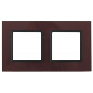 14-5102-25 Рамка на 2 поста, стекло, Elegance, бордо+антр (5/50/1200) Б0034497