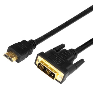 Шнур HDMI - DVI-D, 2м, gold, с фильтрами REXANT(кр.10шт) [17-6304]
