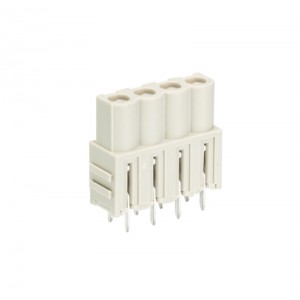 Розеточный разъем на кабель 8213 BL/4 G OB, Розеточный разъем, вертикальный, на кабель, шаг: 5.08 мм, 4 полюса, фиксация провода пайкой, исполнение: без маркировки, 690V, 12А, цвет: серый